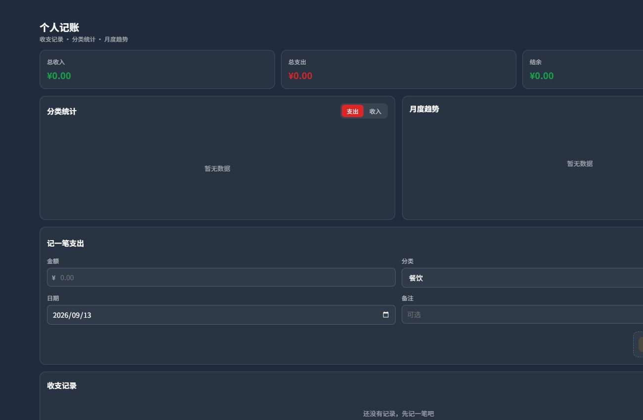 最新版 Workspace 中运行的个人记账工具